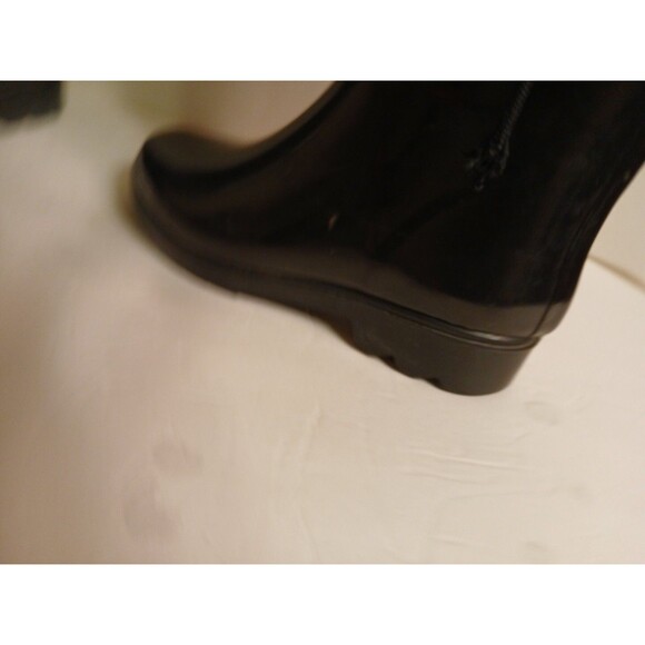 RARE Juicy Couture Signature Logo Black Knee High Rainboots Size 7 GENTLY USED - Picture 3 of 16